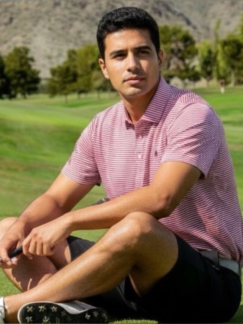 Peter Millar Crown Crafted Shirt Men’s XL Pink White Stripe Performance Polo